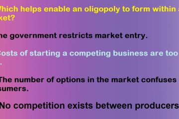 Which helps enable an oligopoly to form within a market?