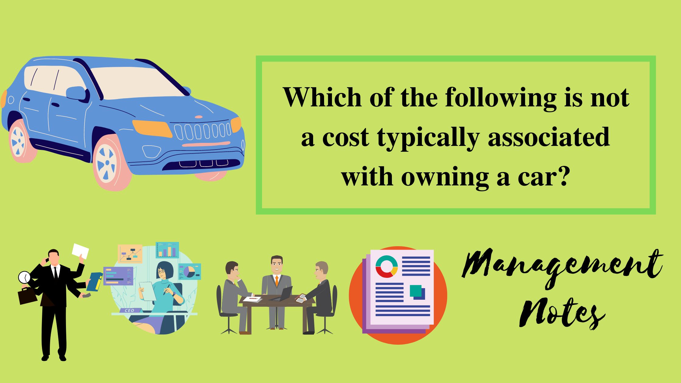 Which of the following is not a cost typically associated with owning a car?
